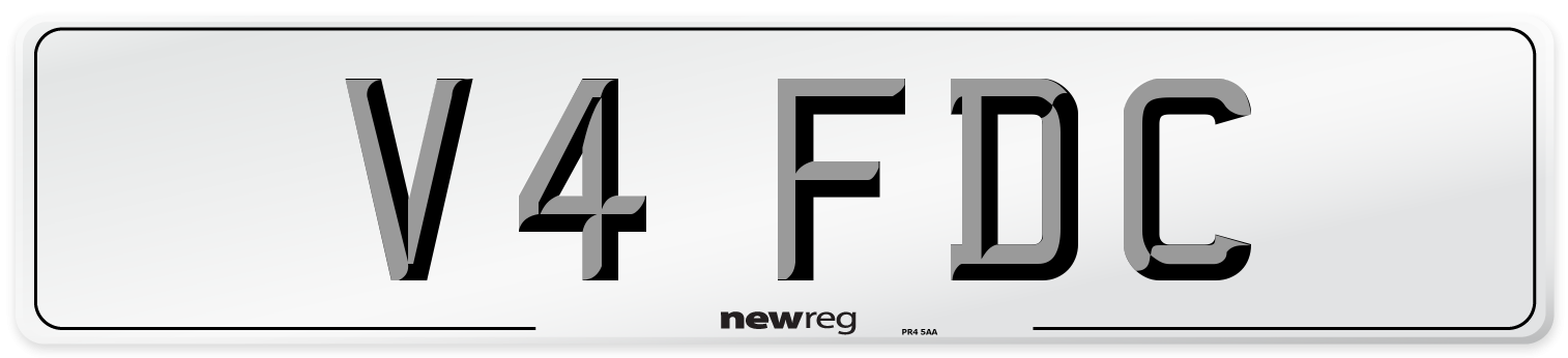 V4 FDC Number Plate from New Reg